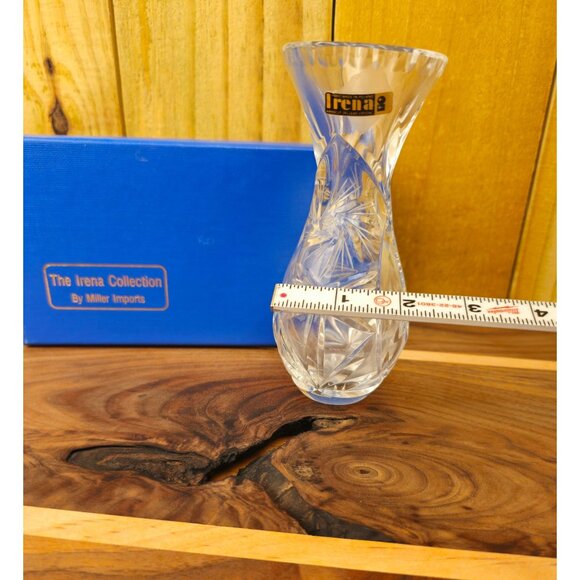 The Irena Collection Lead Crystal Decorative Mini Vase By Miller Imports 4.5" Cl - Picture 2 of 4